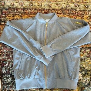 Albion Fit denim bomber jacket, size Large